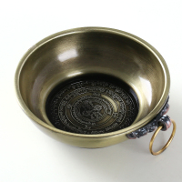 青铜色 小号 直径10cm 紫铜色中阴解脱烟供盘火供盘施食盆合金坛城多功能烧香炉火供用品