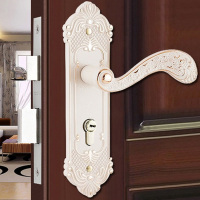 套餐二 35-45MM 通用型 带钥匙 象牙白房间门锁卧室门把手实木门锁具房门锁室内门