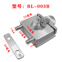 孔距50mm单边 不锈钢玻璃门锁 插销锁 柱式方形锁 不开孔中央门锁 开门锁