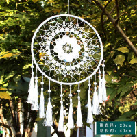 白梅花流苏[20x40cm] 捕梦网羽毛风铃挂件少女心森系吊饰房间创意装饰挂饰同学生日礼物
