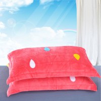 小红伞法兰绒枕套一对装[48x74c m] 法兰绒枕套一对 成人学生48X74毛绒绒枕头套保暖枕芯套珊瑚绒枕套