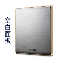 空白面板 壁虎不锈钢带LED一开单控五孔双控开关面板 86型家用开关插座套餐