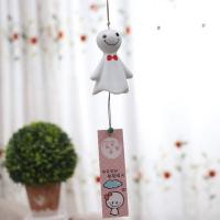 K34-粉色一个[无礼盒] 手工陶瓷大号风铃晴天娃娃可爱挂饰居家阳台汽车铃铛挂件