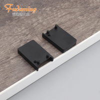黑色卡套2只 开槽拉手橱柜门抽屉暗拉手铝合金衣柜门把手嵌入式现代简约加长