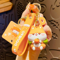 正版豆包狗-背包款 可爱柴犬钥匙扣女精致书包挂件小饰品ins风情侣车钥匙挂饰钥匙链
