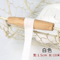 白色1.5cm宽(10米价) 弹力滚包边条布料辅料衣服宝宝织带内裤服装松紧带对折布带子镶边