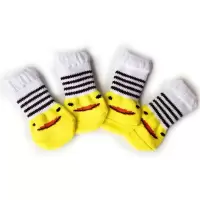 黄色鸭子-4只装 S[1-4斤内参考] 狗狗袜子防脏狗狗脚套不掉小型犬腿套泰迪狗狗的生活用品可爱卡通