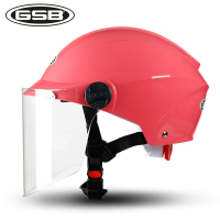 粉红配透明镜片 均码 GSB 头盔电动车夏季男女士轻便式防晒防雨四季通用安全帽GS-12A