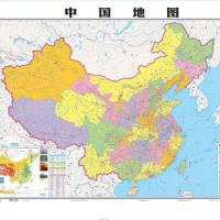 中国地图贴图1.1米 2021高清升级版 中国地图世界地图挂图 约1.1*0.8米 双面防水覆膜