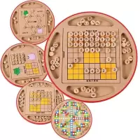 五合一数独棋 儿童学生多功能棋类大全数独棋飞行棋跳棋国际象棋游戏棋盘益智类