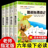 [老师推荐]六年级下册必读4册 鲁滨逊漂流记正版汤姆索亚历险记骑鹅旅行记六年级下册快乐读书吧