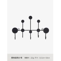 新款黑色圆点5钩 创意进门墙上钥匙挂钩免打孔多功能家用客厅玄关门后衣服包包挂钩