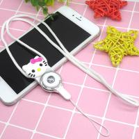 白色款[Kitty猫]1条装 小学生卡通手机壳挂绳可爱 硅胶圈u盘钥匙挂件指环扣防摔吊