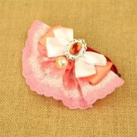 西红繁星[珍珠款] S-小型 手工蕾丝宠物领结狗狗蝴蝶结领带蕾丝猫咪项圈颈环铃铛泰迪