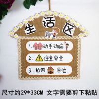 房子款生活区 幼儿园区角标语指示牌 儿童区域活动规则牌创意吊饰 墙面装饰挂饰