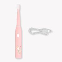 马克龙粉 声波款(3刷头+智能5档+充电线) 南极人智能儿童电动牙刷声波软毛刷头6-15岁全自动刷牙小学生