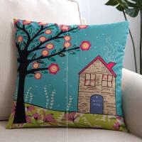 K72-夜来花开#cJK528 40X40(单套子)#WiX565 大抱枕套不含芯靠垫卡通粗布沙发靠枕亚麻正方形黄色皮客