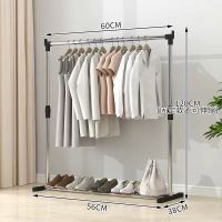 全新不锈钢60长固定款 晾衣架落地单杆式阳台伸缩挂衣架升降晒衣服凉架简易不锈钢晾衣杆