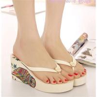 米白色(猫头鹰) 35 (女装拖鞋外穿)高跟人字拖女夏时尚防滑厚底夹板鞋女装拖鞋外穿