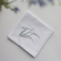 兰花白色 海棠花手帕小方巾女士复古日系随身学生老式经典怀旧古代手绢古风