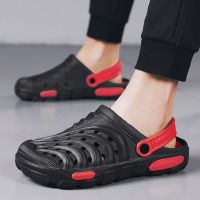 黑色. 40 洞洞鞋男款2021夏季室外穿镂空沙滩凉拖鞋男士户外防滑厚底涉水鞋