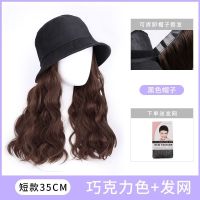 短款【巧克力色】 均码/可拆卸 假发帽子女夏帽子带假发一体带帽子的假发夏季女士专用薄款头发