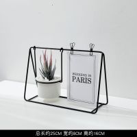 黑色相框架+红尖斑马芦荟 创意卡通桌面迷你小盆栽摆件仿真假花绿植仙人掌多肉植物装饰摆