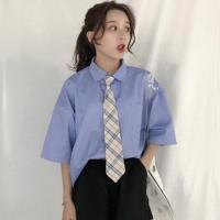 米白色格子领带 百褶裙JK制服手打领带女男学院风韩版潮流复