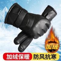 金典款(黑色) 均码 手套男士冬天骑行摩托车加绒加厚棉手套冬季保暖防寒风骑车皮手套