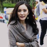 杨幂格子披肩 张雨绮同款围巾披肩斗篷西藏丽江民族风女春秋冬季加厚开叉披肩