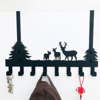 哑光黑 1件装【天鹅夫妇】 门后挂钩挂衣架卧室门免打孔衣钩衣服挂架壁挂墙壁门上收纳置物架