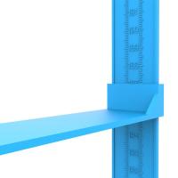 蓝色雕刻身高尺【贴墙】 送卡通视力表 儿童测量仪量尺子墙贴2用立体测身高