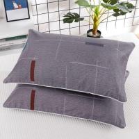 灰横条（拉链款） 助眠枕芯一个+枕套一个（低枕3厘米） 枕头套装单人一只枕头带枕套可拆洗学生成人护颈枕头芯套装一对装