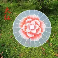 红色大红 木棒透明丝直径70 茉莉花开伞茉莉花情怀舞蹈演出跳舞道具伞古典花伞透明走秀伞