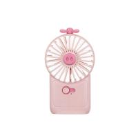 可爱粉色小猪小风扇 手持小风扇可挂绳电风扇小型学生萌宠萌趣可爱便携式USB充电风扇