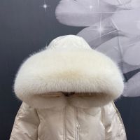 米白 通用 （长75 厘米 毛宽19厘米） 99%仿真毛领假狐狸毛毛领子羽绒服派克棉服大衣帽条单买单卖通用