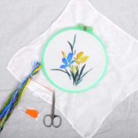 兰凤 古代刺绣手帕的工具手工自己diy古风中国真丝海棠花男士复古初学