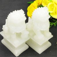 守灵狮一对 汉白玉精品香炉精雕刻墓地清明节祭扫专用祭奠石头寺庙守灵狮