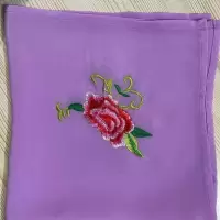 紫色 戏曲戏剧手帕 绣花花旦小姐手绢 旗袍配饰京剧豫剧越剧丫鬟手绢