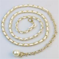 083白色 特价 110厘米 腰链女款细珍珠装饰百搭配连衣裙子腰带女士韩版时尚金属皮带裙带