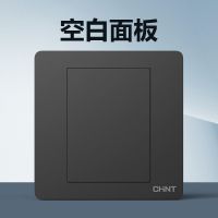 空白面板 正泰大面板开关插座五孔家用暗装墙壁一开五孔86型面板多孔灰色6C