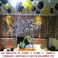 银色 金银黑生日套餐D 生日快乐派对场景布置装饰气球套餐成人浪漫KTV背景墙装扮用品