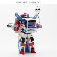 散装变形巴士车不带武器白色 合金汽车模型可变形公交车巴士公共汽车变形金刚机器人儿童玩具车