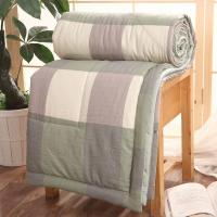 简约-绿方格 100x150厘米【可以机洗夏被】 维科水洗棉夏被空调被夏凉被单双人学生宿舍被芯薄被子可水洗薄款