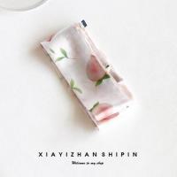 桃子丝巾 日系慵懒扎发带丝巾女水果小领巾绑包包长条领巾飘带编发头绳发绳