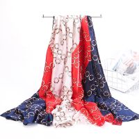 红蓝 相会 长180CM*宽90CM 杭州丝绸丝巾春秋百搭超大长巾围巾披肩纱巾头巾围脖沙滩巾礼物