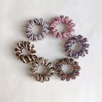 混色系 多股编织电话线发圈高弹力不伤发皮筋女扎头发绳发圈耐用时尚头