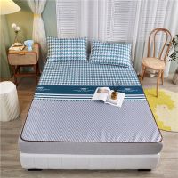 宝格丽-绿 90*200cm（二件套） 夏季高档冰丝凉席三件套可机洗家用床单冰丝席宿舍空调软席二件套