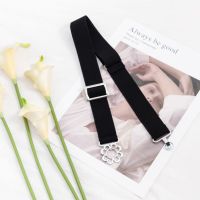 黑色花朵扣 懒人腰带女款简约百搭帆布皮带收腰无痕乐扣隐形腰带弹性松紧裤带