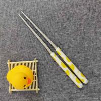 柠檬黄 默认送奶牛盒要透明盒备注 ins三件可爱奶牛学生上班族陶瓷柄不锈钢叉汤勺筷子勺子餐具套装